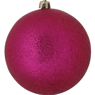 Μώβ Πλαστική Χριστουγεννιάτικη Μπάλα Με Γκλίτερ 10cm (Σετ 4 τμχ)